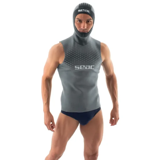 SEAC 2 Mm Hooded Sleeveless T-Shirt -Dive Pro Sales seac 2 mm hooded sleeveless t shirt