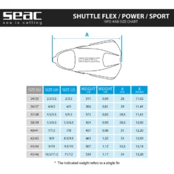 SEAC Shuttle Flex Fins -Dive Pro Sales seac shuttle flex fins 8