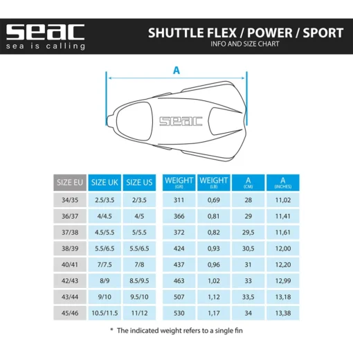 SEAC Shuttle Flex Fins -Dive Pro Sales seac shuttle flex fins 8